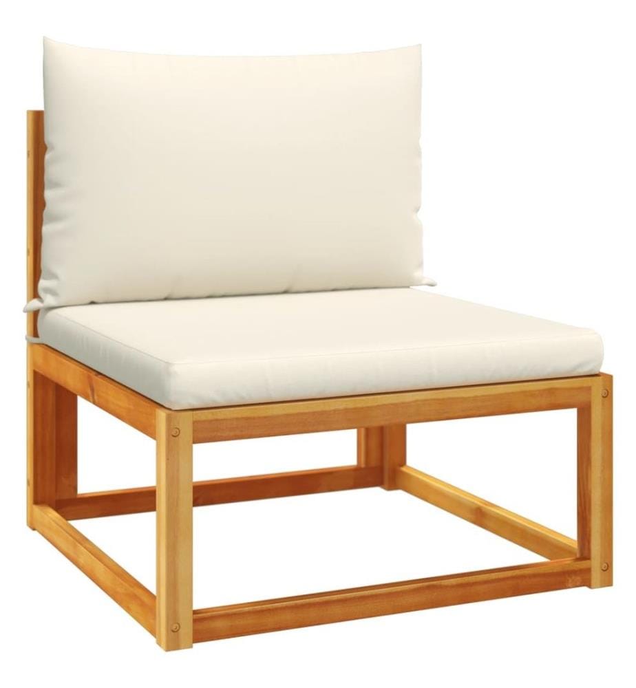Salon de jardin avec coussins 6 pcs bois d'acacia solide