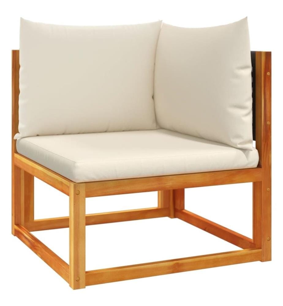 Salon de jardin avec coussins 5 pcs Bois d'acacia solide