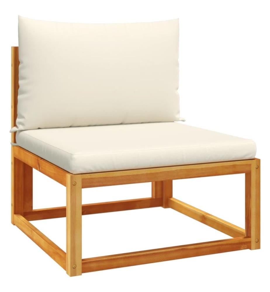 Salon de jardin avec coussins 5 pcs Bois d'acacia solide