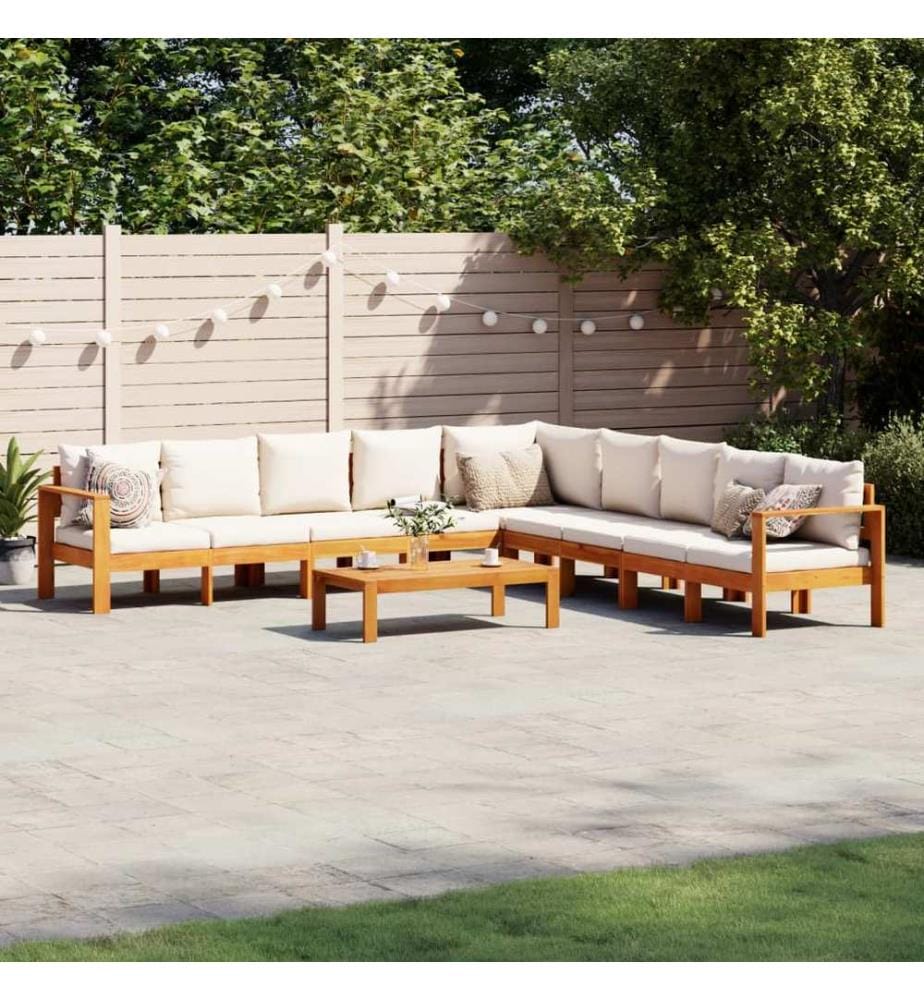 6-tlg. Garten-Sofagarnitur mit Kissen Massivholz Akazie