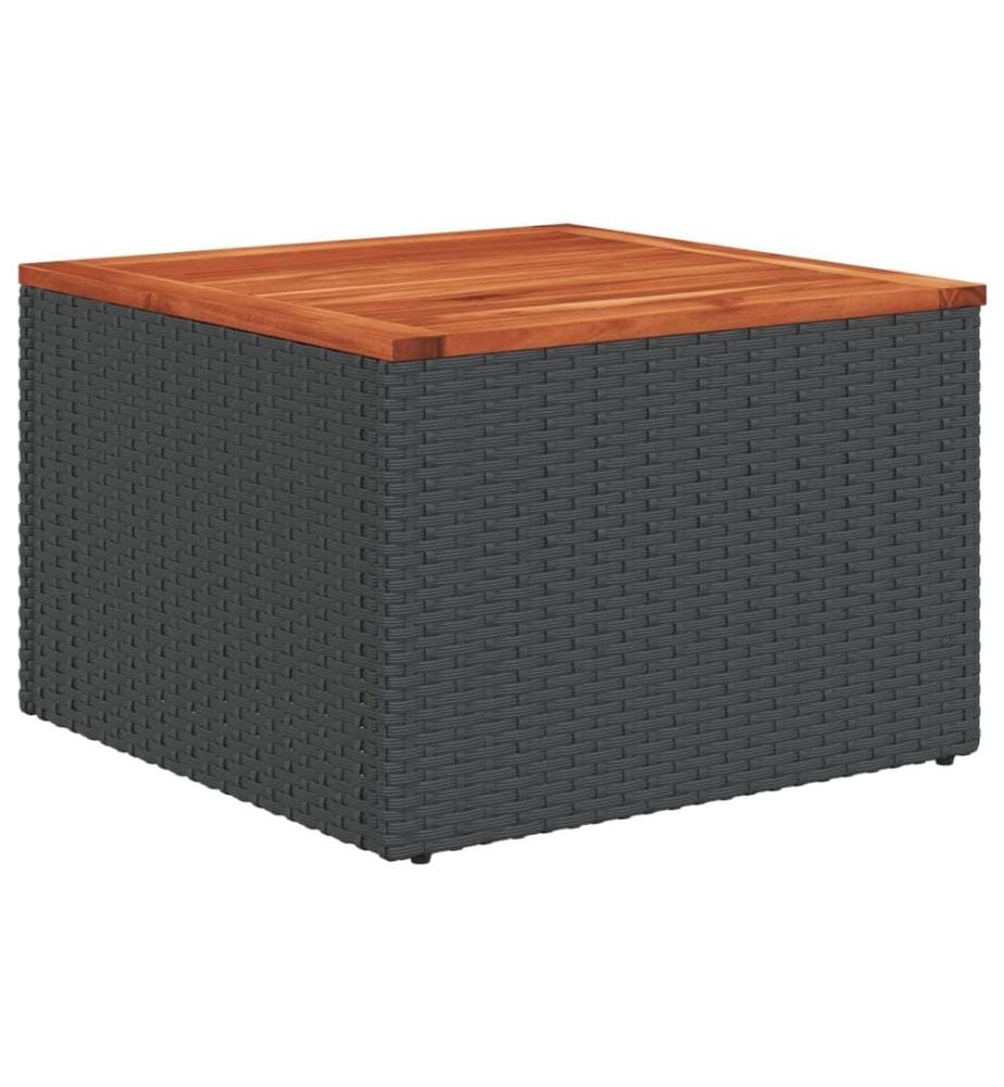 9-tlg. Garten-Sofagarnitur mit Kissen Schwarz Poly Rattan