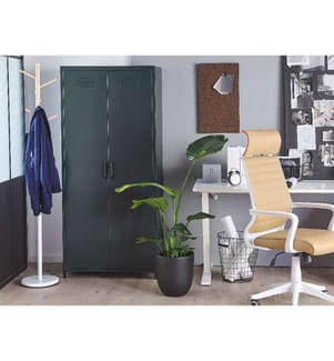 Armoire Moderne Industrielle en Acier Gris 4 Compartiments 171 cm de Hauteur