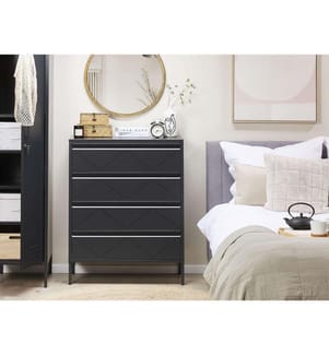 Armoire de Rangement en Acier Noir composé de 4 Tiroirs pour ranger les Dossier dans votre Bureau ou Chambre