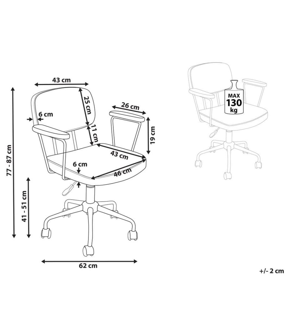 Chaise de Bureau Marron Foncé en Cuir PU Hauteur Réglable Fauteuil Pivotant pour Espace de Travail Rétro Traditionnel Home Office