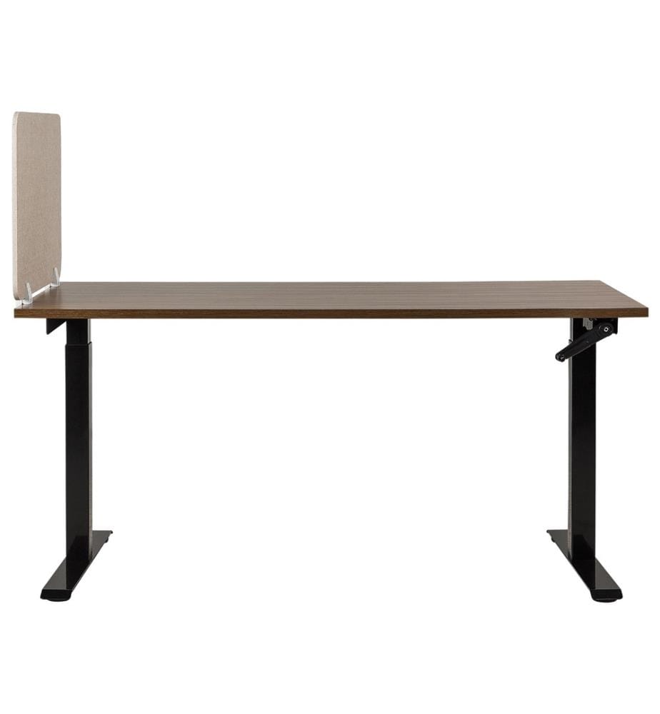 Séparateur De Bureau Acoustique Beliani 180x40 Cm - écran Visuel, Tissu Synthétique, Amovible