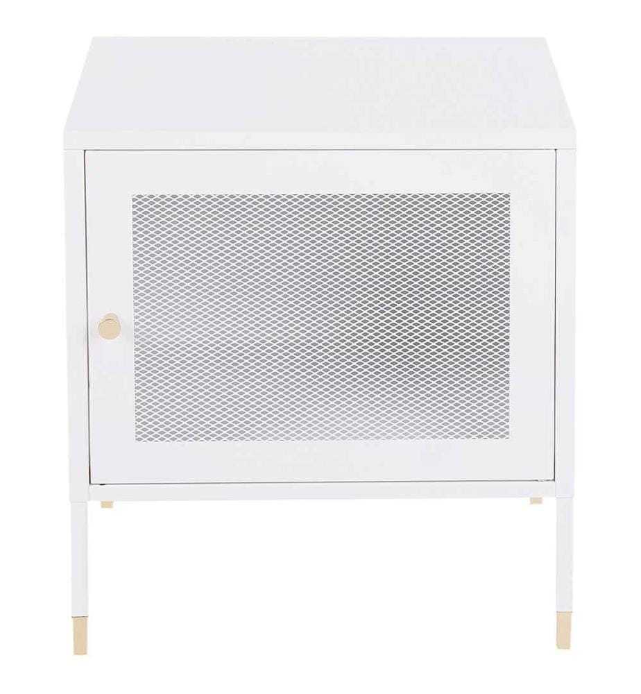 Table de chevet vert olive 36x39x60,5 cm acier - Table De Chevet