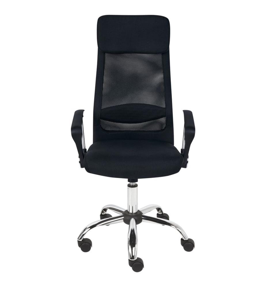 Bürostuhl Schwarz und Silber Leinen Höhenverstel… | DeinDeal