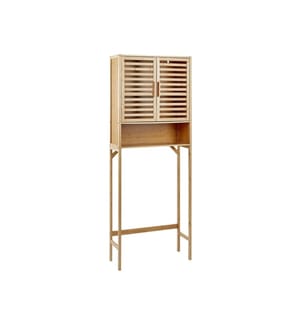 Etagère Bois Clair en Bambou Salle de Bain Rangement Dessus Machine à Laver Style Minimaliste