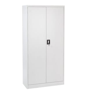 Armoire de Rangement Blanche en Acier 2 Portes et 5 Étagères Bureau Home Office Design industriel