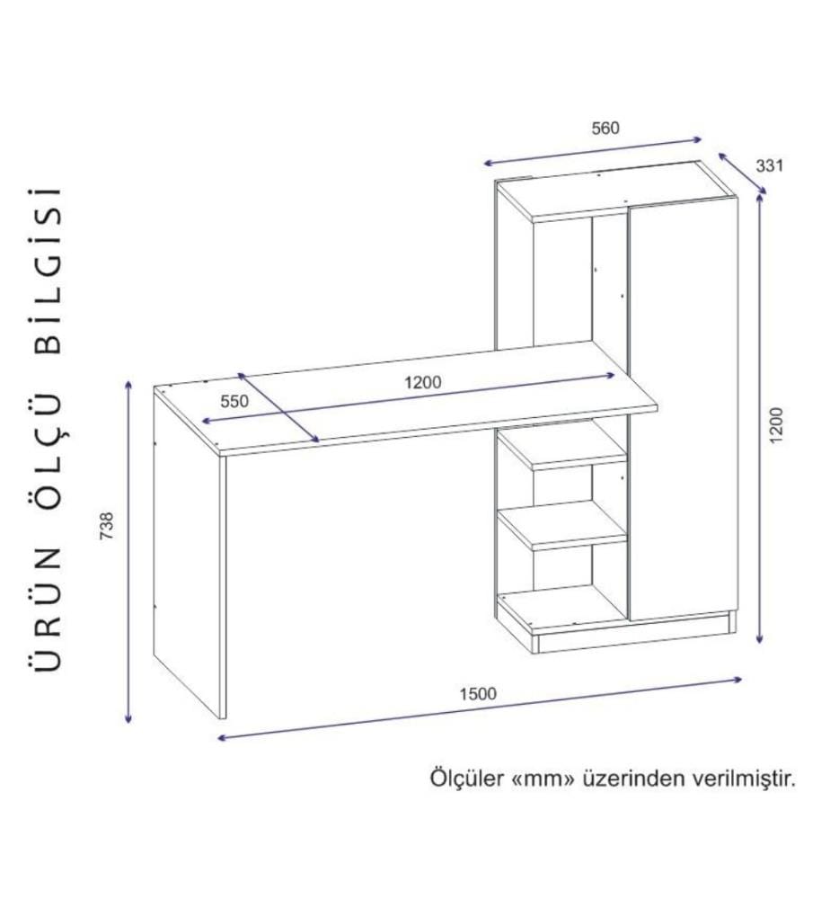 Bureau d'étude, Anthracite, panneau de particules mélaminé