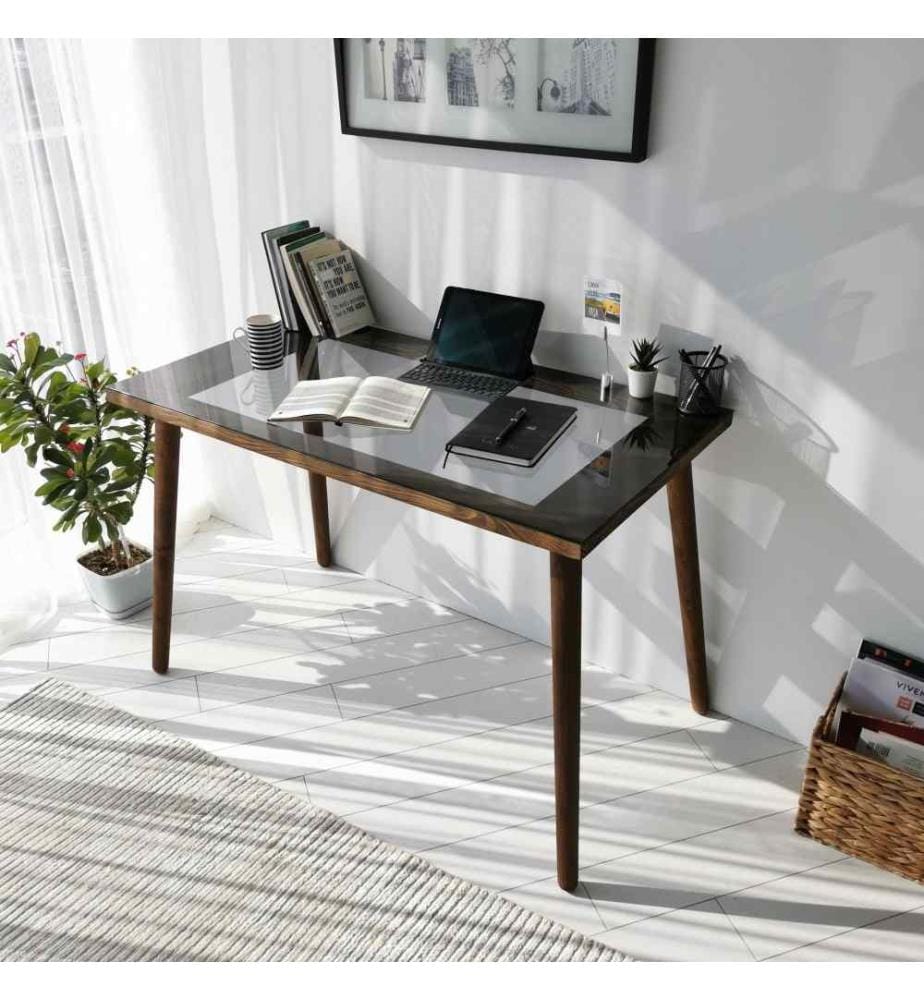 Arbeitstisch, Nussbaum, Kiefer Massivholz
