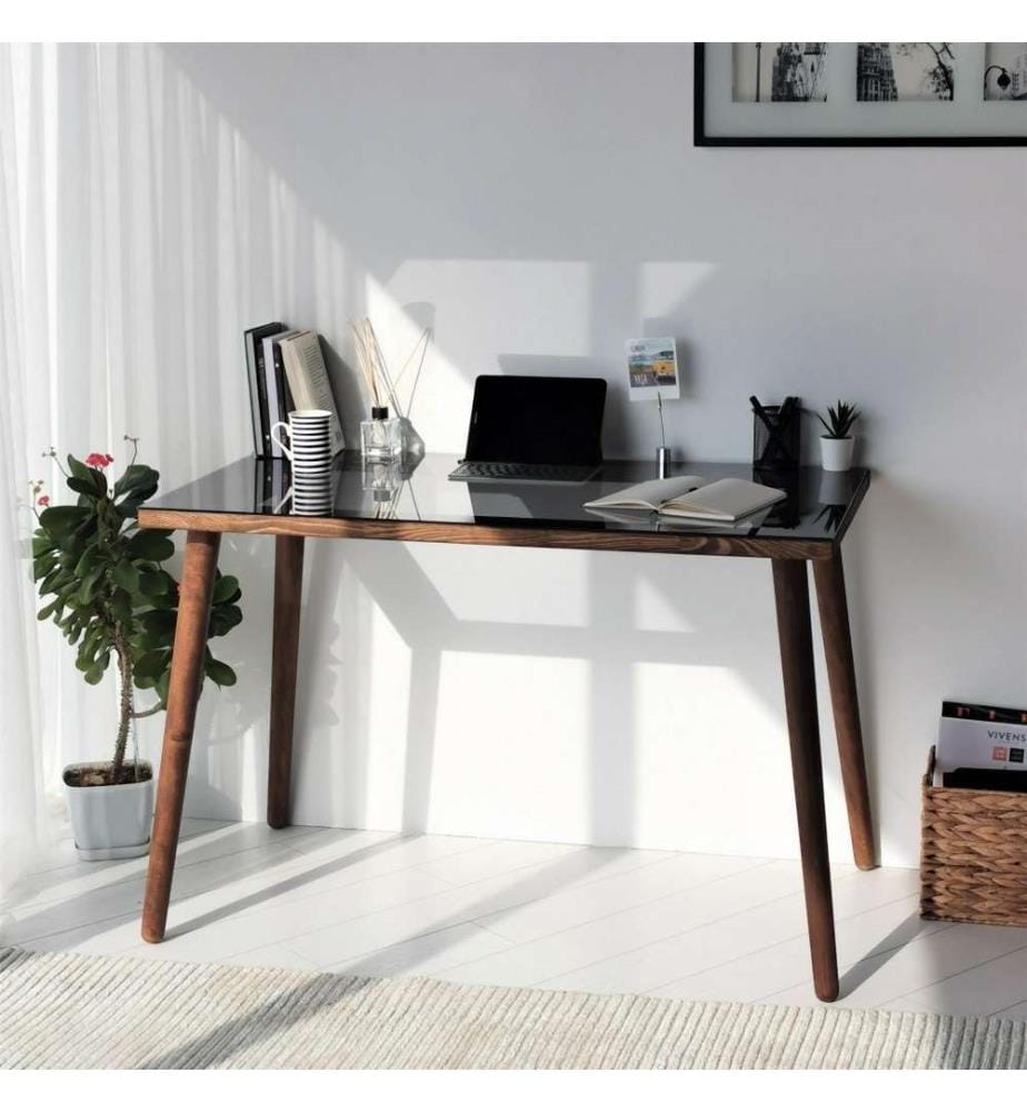 Arbeitstisch, Nussbaum, Kiefer Massivholz