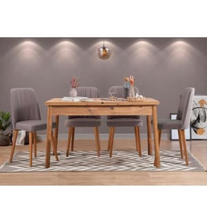 Ensemble table et chaises, 5 pièces, pin atlantique gris, panneau de particules mélaminé