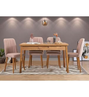 Ensemble table et chaises, 5 pièces, pin atlantique, panneau de particules mélaminé