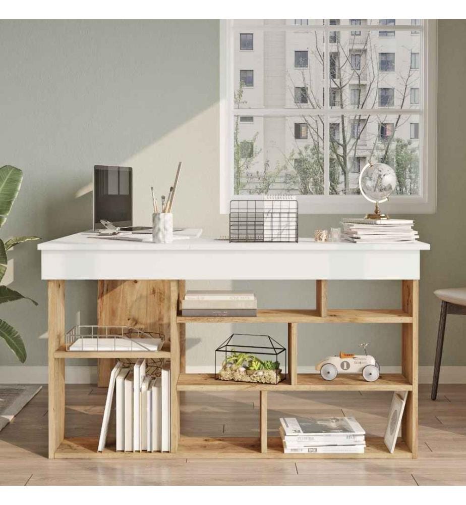 Arbeitstisch, Atlantic Pine White, Melaminbeschichtete Spanplatte