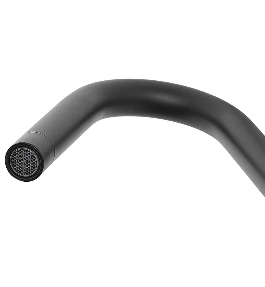 Robinet Mélangeur en Laiton et Acier Inox Noir Mat Parfait pour Lavabo Vasque Accessoire Déco de Salle de Bain Moderne et Minimaliste