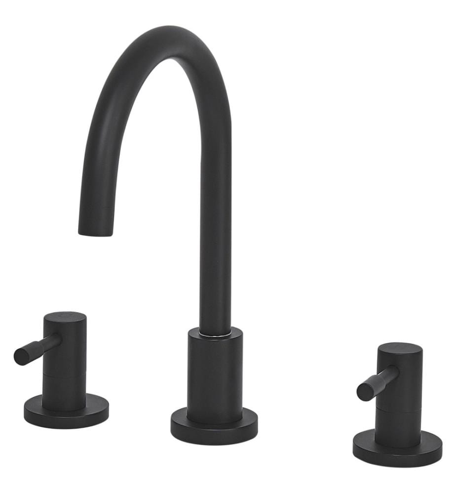Robinet Mélangeur 3 Trous en Laiton et Acier Inox Noir Mat Ajout Design au Lavabo et Accessoire Déco pour Salle de Bain Moderne