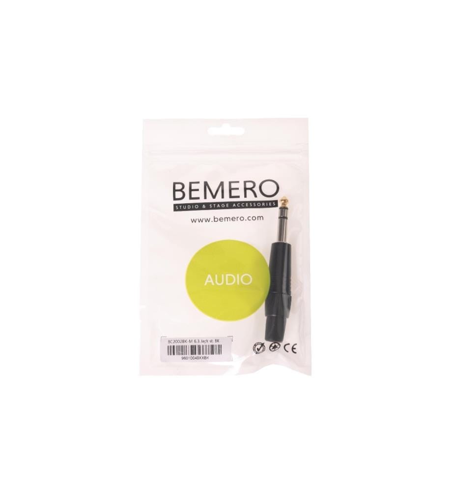 BEMERO - Connecteur BC2002BK-M Prise jack stéréo 6,3 mm noir