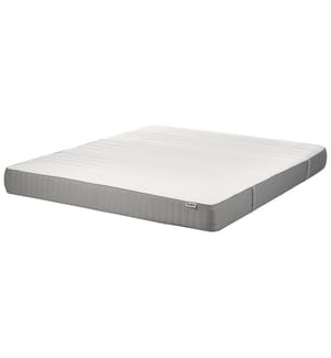 Matelas Mousse Moyenne Blanc et Gris en Polyester 180 x 200 cm avec Housse Amovible