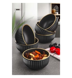 Bowl Set, 6 Pieces, Black, Plastic, Bpa Free