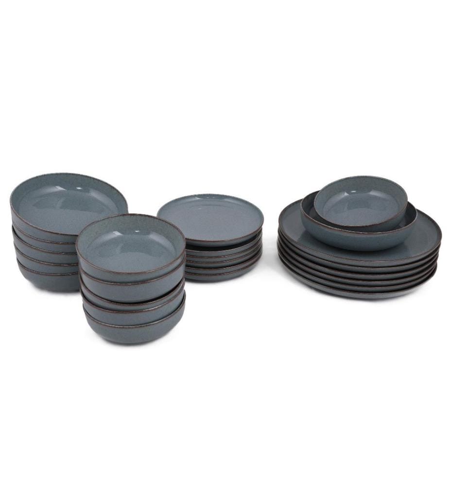 Service de table, 24 pièces, bleu, porcelaine