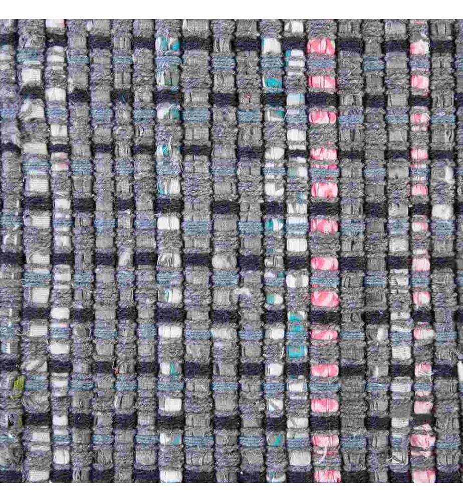 Tapis Rectangulaire Gris en Coton pour Chambre ou Salon au Style Boho 140 x 200 cm