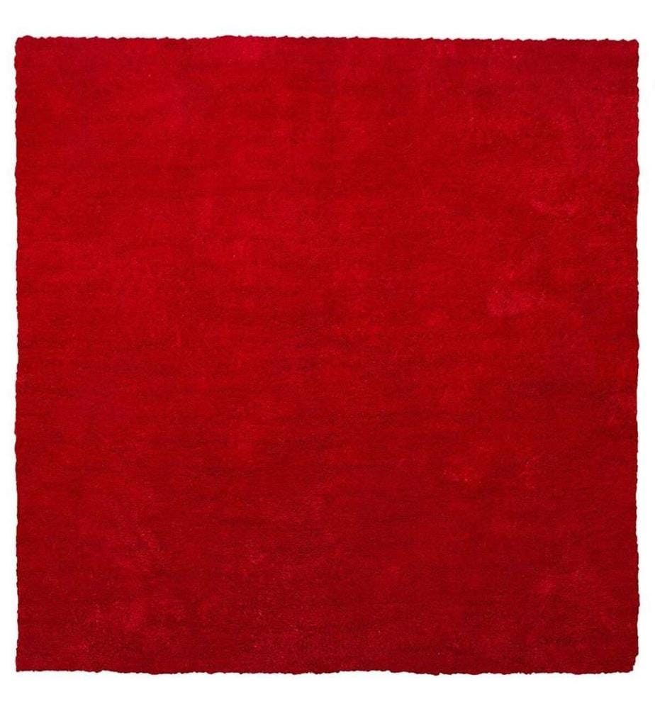 Teppich Rot Polyester 200 x 200 cm Quadratisch Hochflor Modern Maschinengetuftet Fussbodenheizung Geeignet Wohnzimmer Schlafzimmer Flur