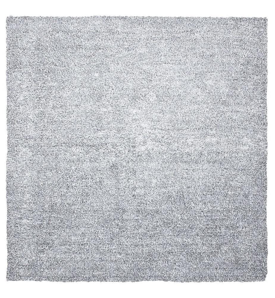 Teppich Grau Meliert Polyester 200 x 200 cm Quadratisch Hochflor Modern Maschinengetuftet Fussbodenheizung Geeignet Wohnzimmer Schlafzimmer Flur