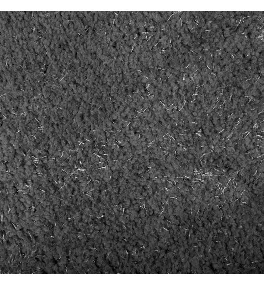 Tapis Poils Longs Shaggy Gris Foncé en Polyester et Coton Très Doux au Toucher pour Chambre ou Salon au Style Moderne 200 x 200 cm