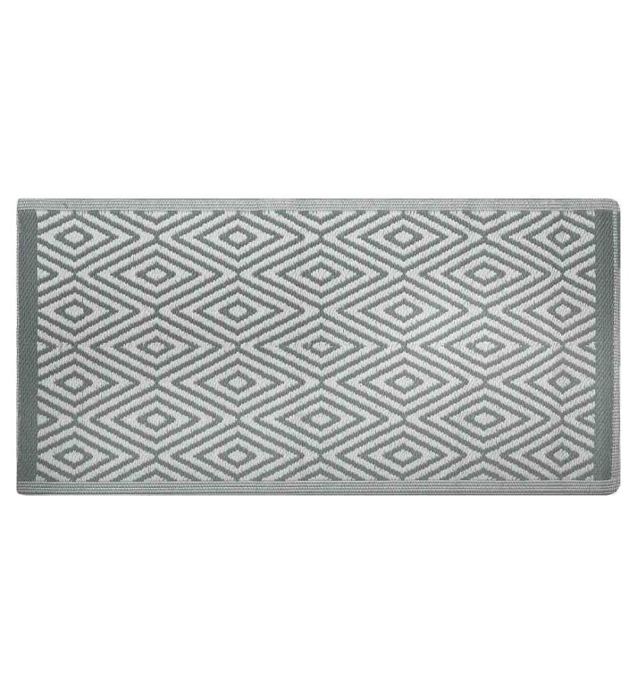Outdoor Teppich Hellgrün Weiss Polypropylen 90 x 150 cm Rauten Jacquardgewebt Rechteckig