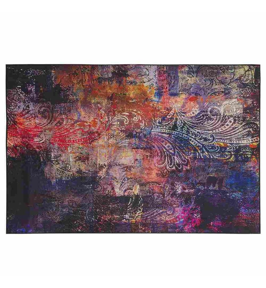 Teppich Bunt 140 x 200 cm Kurzflor aus Polyester Abstrakt Rechteckig Modern