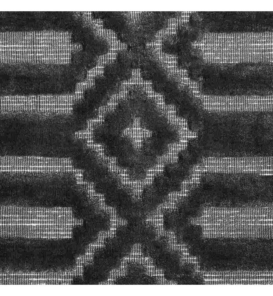 Teppich Dunkelgrau Viskose 160 x 230 cm Kurzflor Rauten Modern Handgewebt Rechteckig