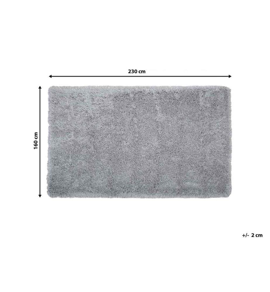 Teppich Grau 160 x 230 cm Hochflor Getuftet universelle Design Klassisch