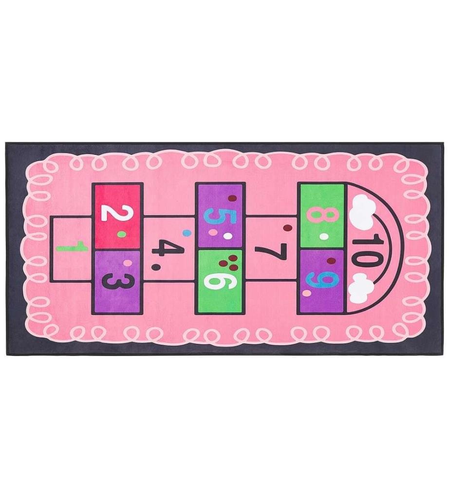 Teppich rosa 80 x 150 cm Prinzessin-Stil Hickelkasten-Funktion Kinderzimmer