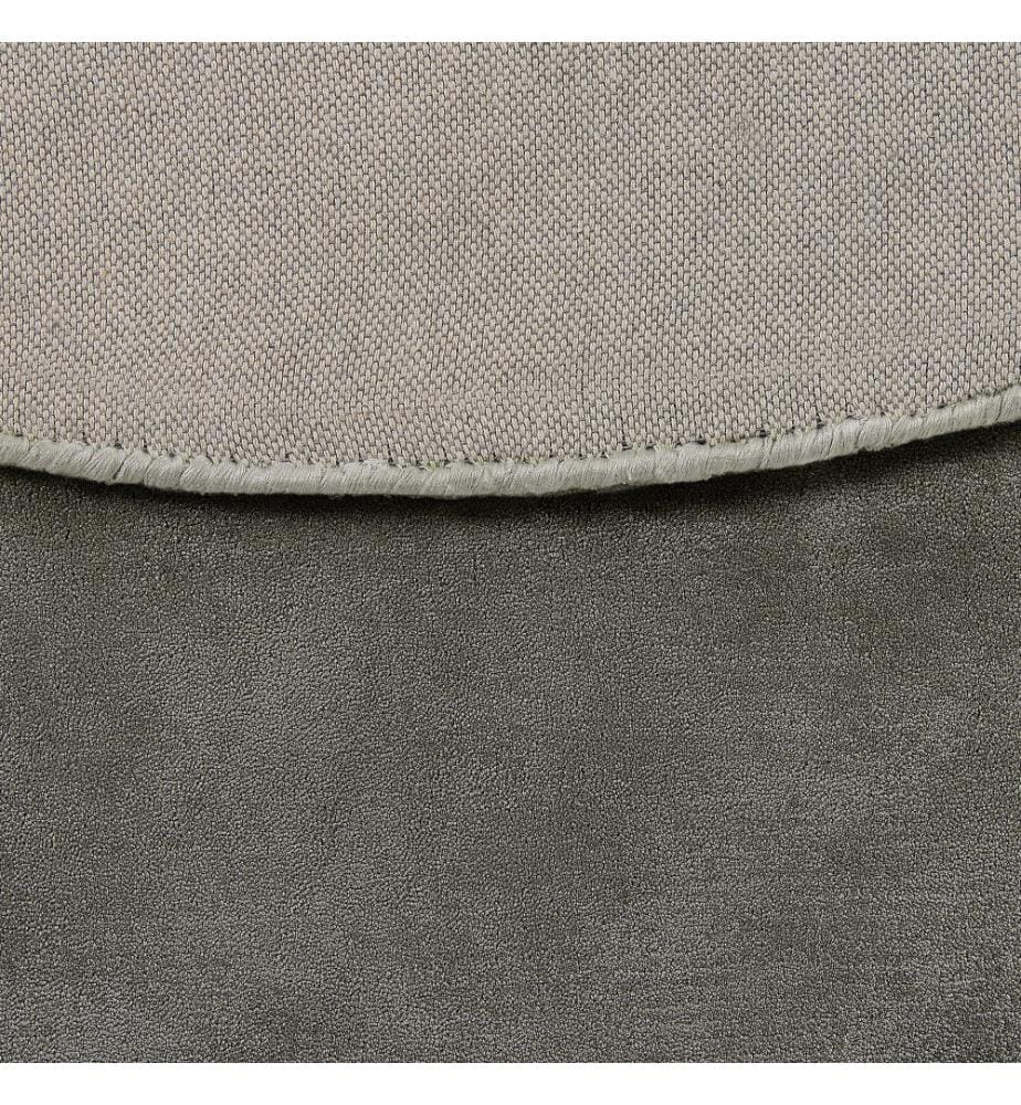 Teppich Dunkelgrau Viskose Baumwolle 140 x 140 cm Kurzflor Glatt Handgewebt Rund Wohnzimmer Schlafzimmer