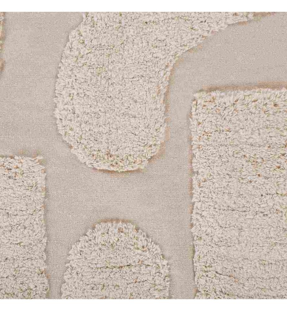 Teppich Beige Baumwolle Rechteckig 80 x 150 cm Geometrisches Muster Getuftet Modern Weich Kurzhaar Kurzflor Wohn- und Schlafzimmer