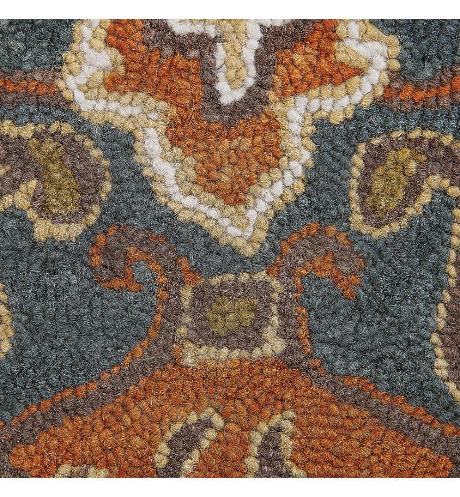 Teppich Mehrfarbig Wolle 80 x 150 cm Kurzflor Orientalisches Muster Rechteckig Wohnzimmer Schlafzimmer Flur