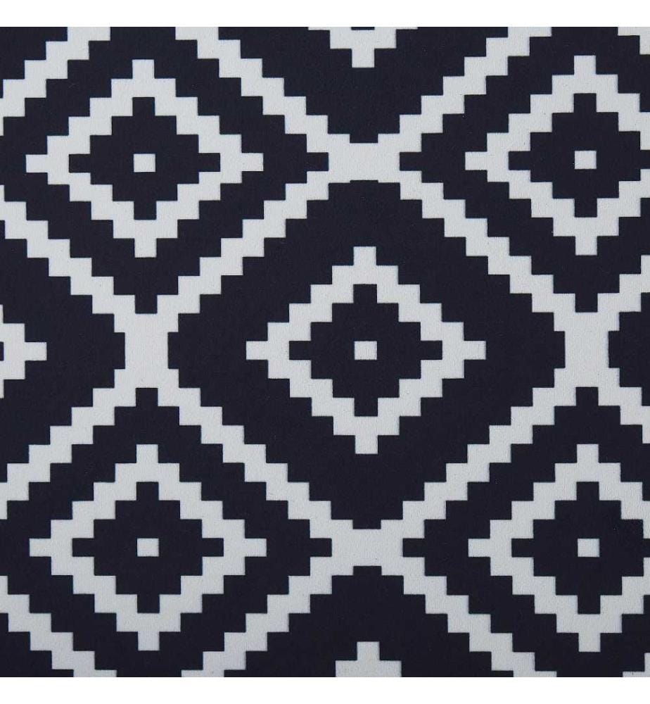Teppich Läufer Schwarz / Weiss Stoff 70 x 200 cm Rechteckig mit Geometrischem Muster Rutschfest Modern Vorleger Flur Küche Schlafzimmer