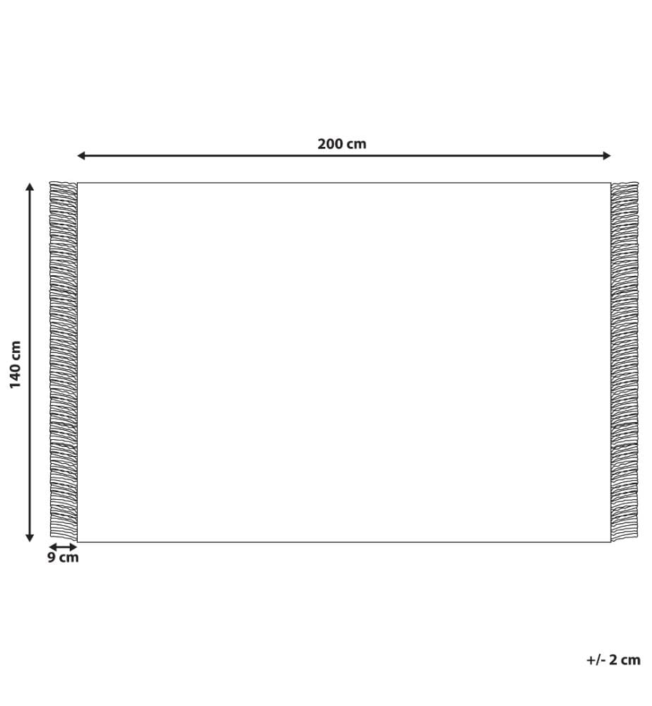 Tapis Blanc Cassé en Laine 140 x 200 cm avec Franges Fait Main Tissu Doux pour Salon ou Chambre Rectangulaire
