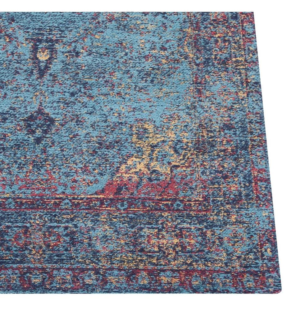 Teppich Blau aus Baumwolle 200 x 300 cm Rechteckig Orientalisch Kurzflor für Wohnzimmer Schlafzimmer Esszimmer