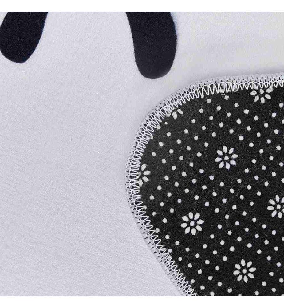 Tapis Enfants Motif Forme Étoile Polyester Blanc 120 x 120 cm Antidérapant Salle de Jeux Chambre Ludique