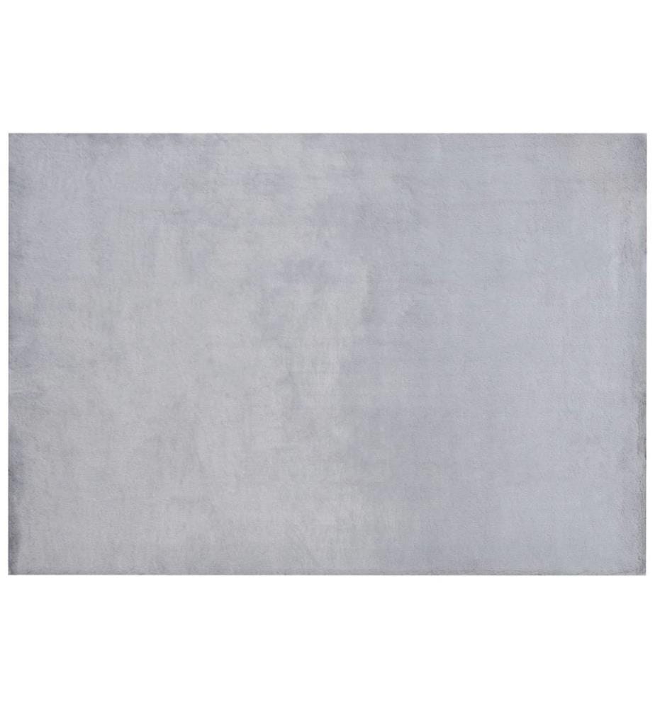 Teppich aus Kaninchenpelz Grau Künstlicher Polyesterpelz 160 x 230 cm weicher zotteliger Hochflorteppich