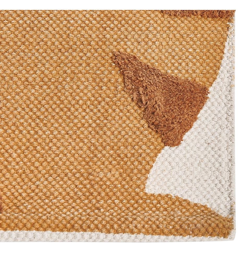 Teppich mehrfarbig aus Baumwolle und Polyester 80 x 150 cm mit Tigerdruck und niedrigem Flor für das Spielzimmer