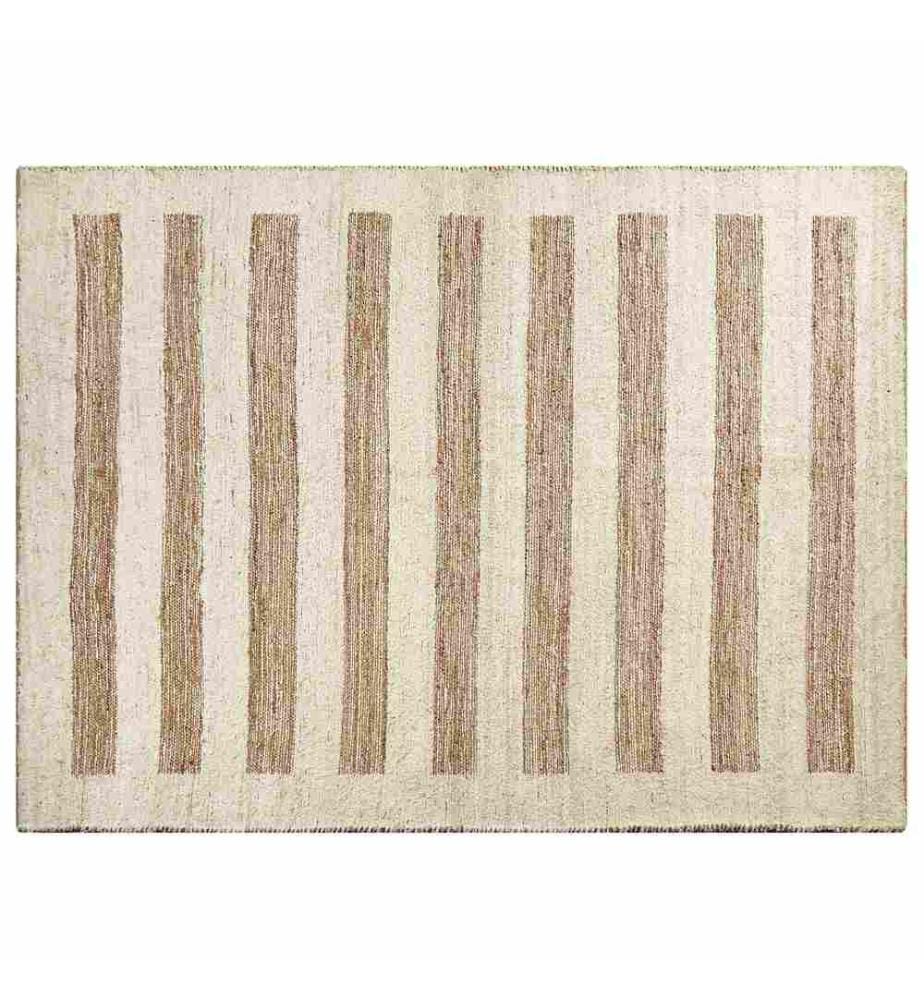 Teppich Beige Baumwolle und Jute Rechteckig 300 x 400 cm mit Geometrischem Muster Handgewebt Modern Kurzhaar Kurzflor Wohnzimmer Schlafzimmer