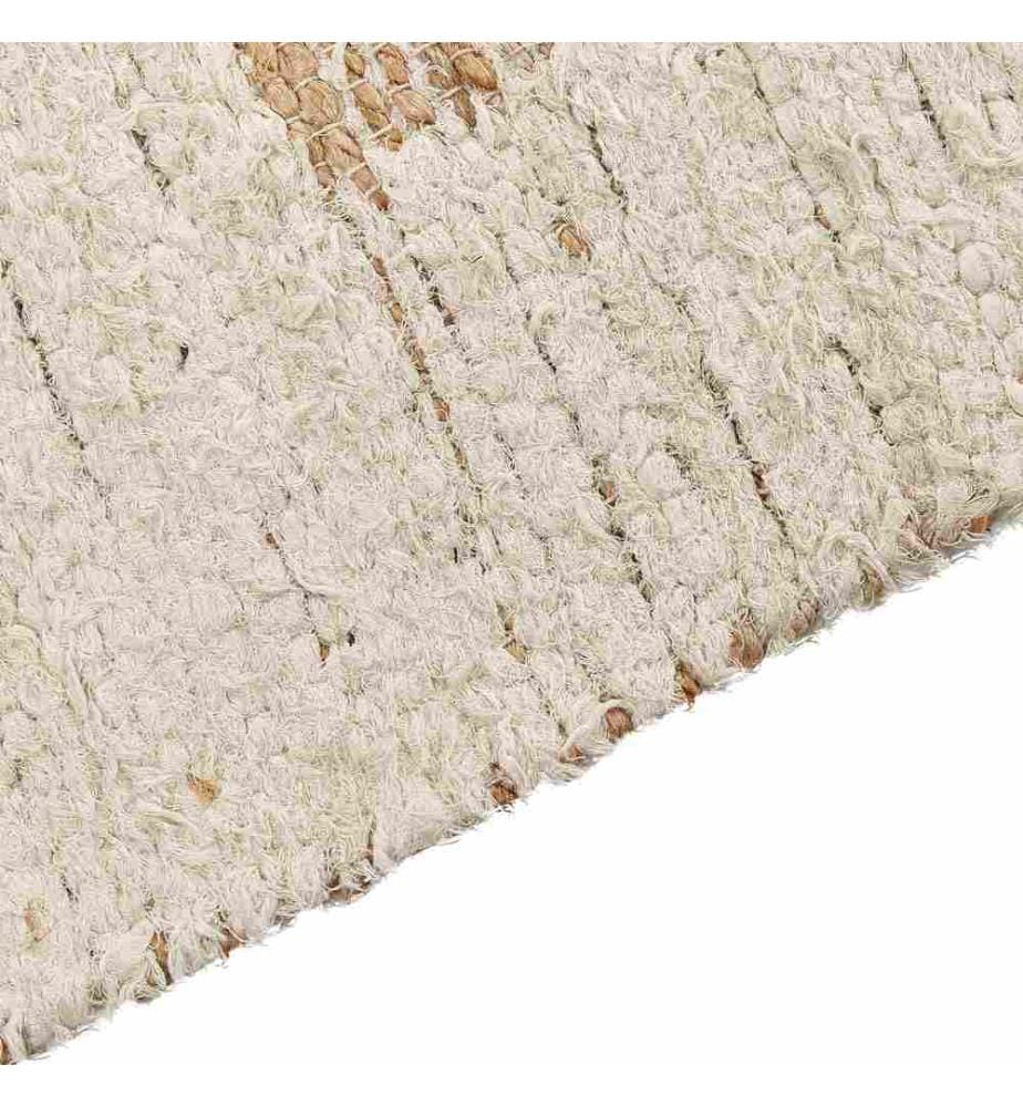 Teppich Beige Baumwolle und Jute Rechteckig 300 x 400 cm mit Geometrischem Muster Handgewebt Modern Kurzhaar Kurzflor Wohnzimmer Schlafzimmer