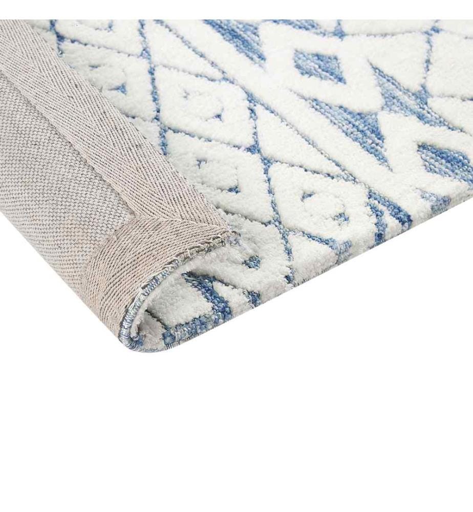Teppich Weiss Blau