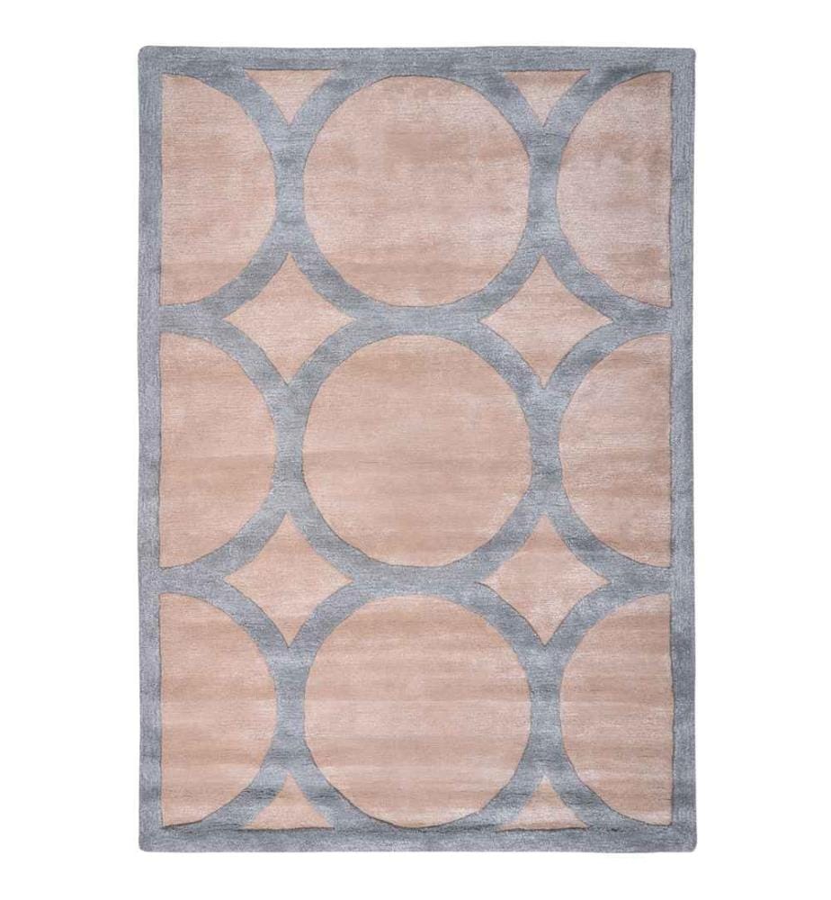 Teppich Sandbeige u. Grau aus Viskose 160 x 230 cm Rechteckig mit Muster Modernes Design Modern für Wohnzimmer Schlafzimmer