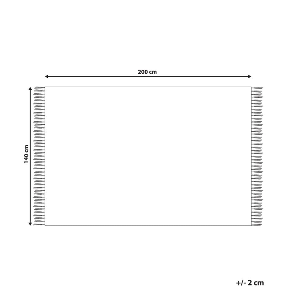 Baumwollteppich grauweiss getuftet 140x200 cm mit mehrfarbigem Birnenmuster rechteckig