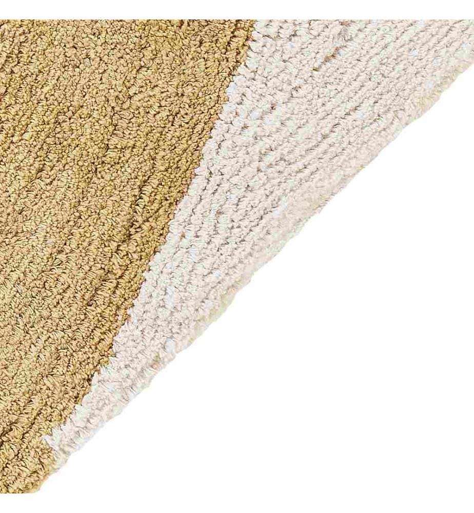Kinderteppich Beige u. Rosa Baumwolle 140 x 200 cm mit Regenbogen Muster Fransen Boho Modernes Design Kinderzimmer Spielteppich Baumwollteppich