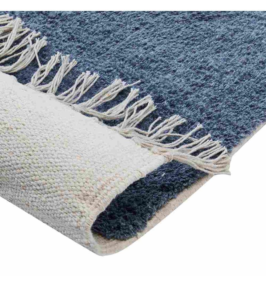 Teppich Mehrfarbig Baumwolle Abstrakt Muster 140 x 200 cm Niedrigflor Quasten Rechteckig Wohnzimmer Schlafzimmer